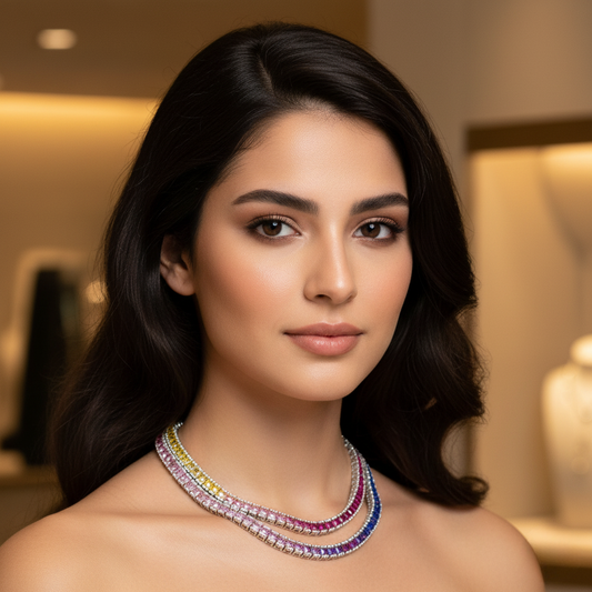 Diamond Titanium Long Necklace