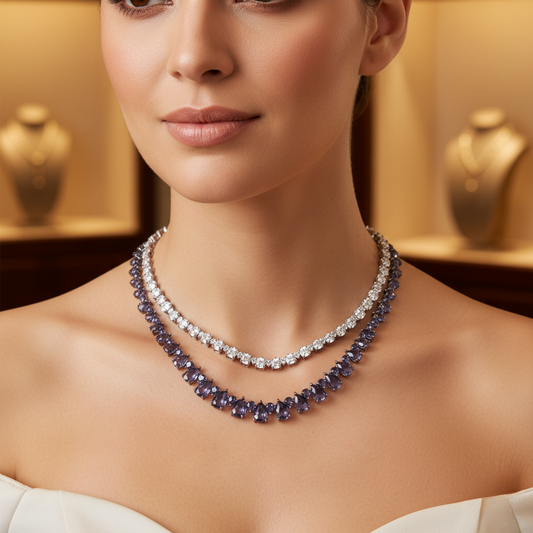 Diamond Titanium Long Necklace