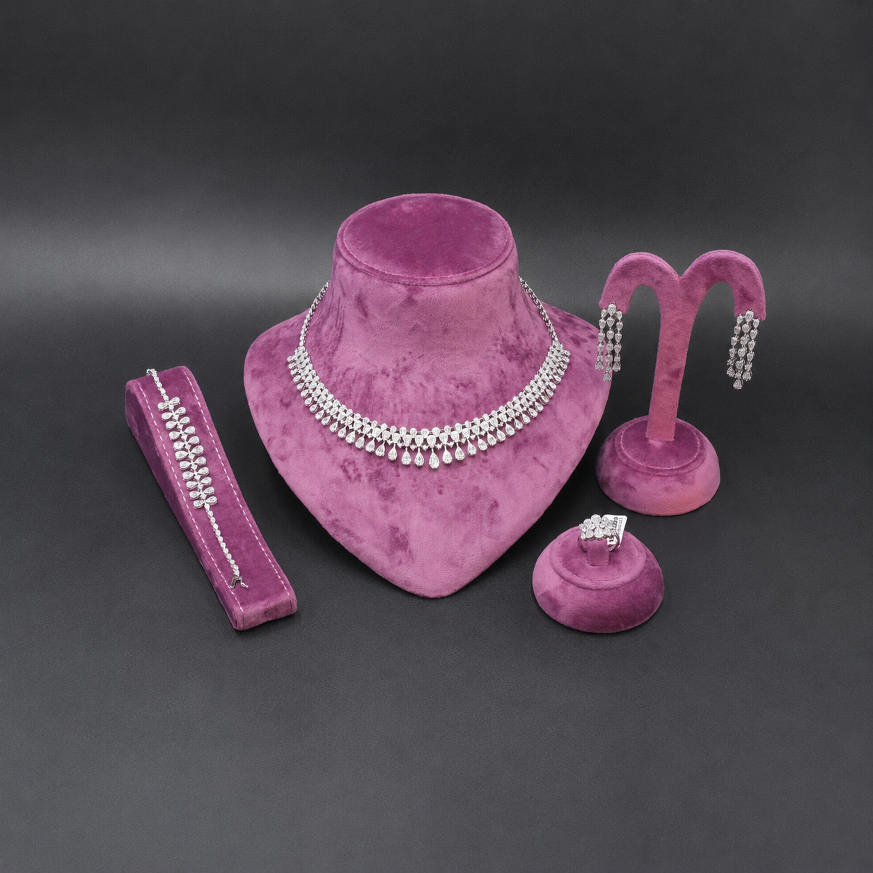 Majestic Multi-Row Teardrop Jewelry Set