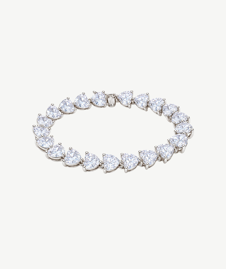 WHITE STONE SILVER BRACELET | سوار فضة بأحجار بيضاء