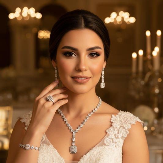 Diamond Titanium Wedding Set