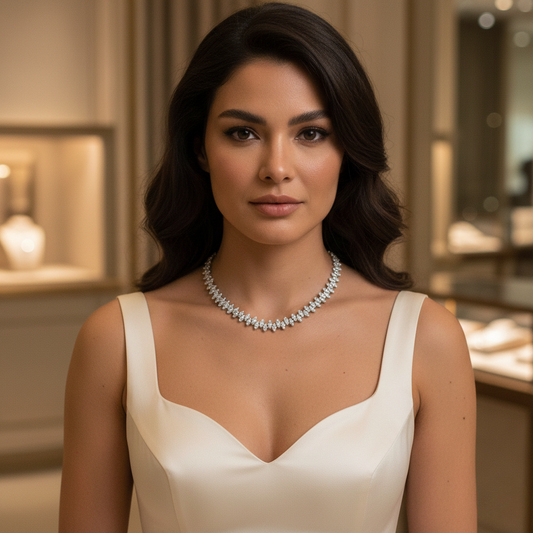 Diamond Titanium Long Necklace