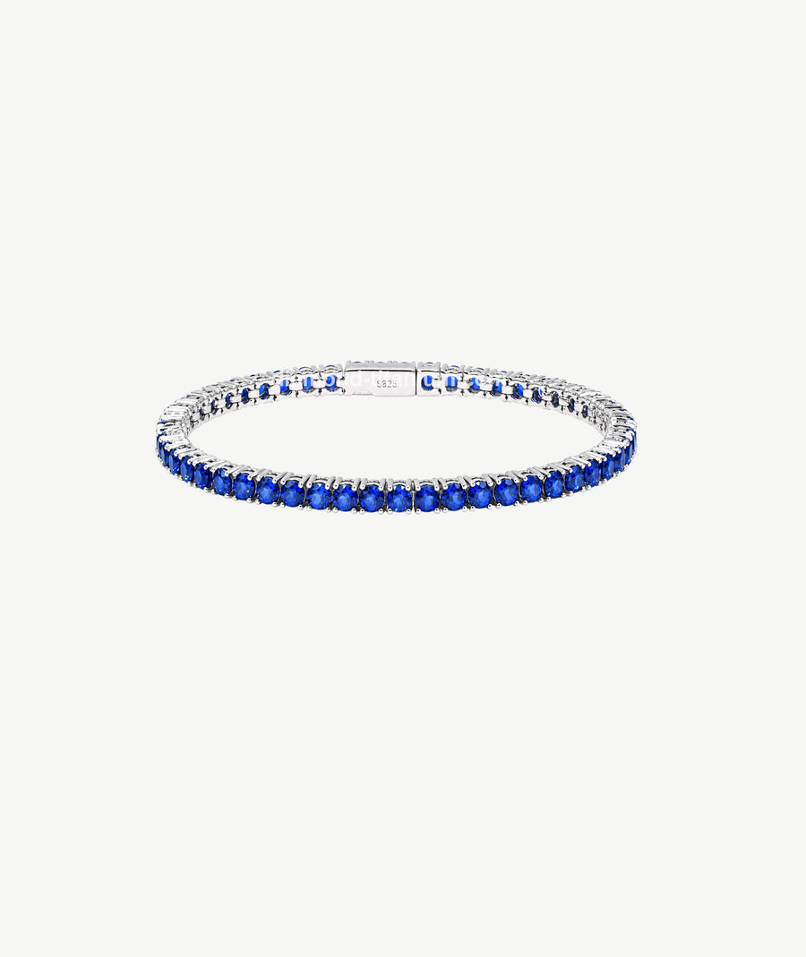 BLUE SAPPHIRE SILVER BRACELET | سوار فضة بلون الياقوت الأزرق