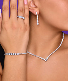 GRADUATED SILVER TENNIS SET | طقم تنس فضة متدرج