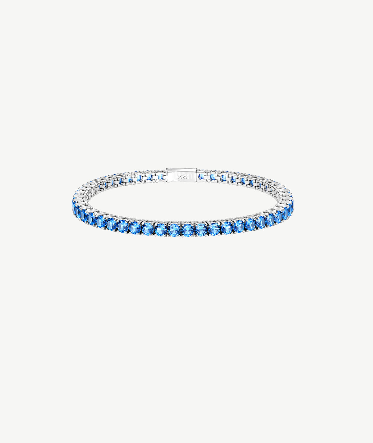 SKY BLUE SAPPHIRE SILVER BRACELET | سوار فضة بلون الياقوت الأزرق السماوي