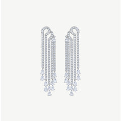 SILVER TASSEL DROP EARRINGS | أقراط فضة متدلية بتصميم شرّابات