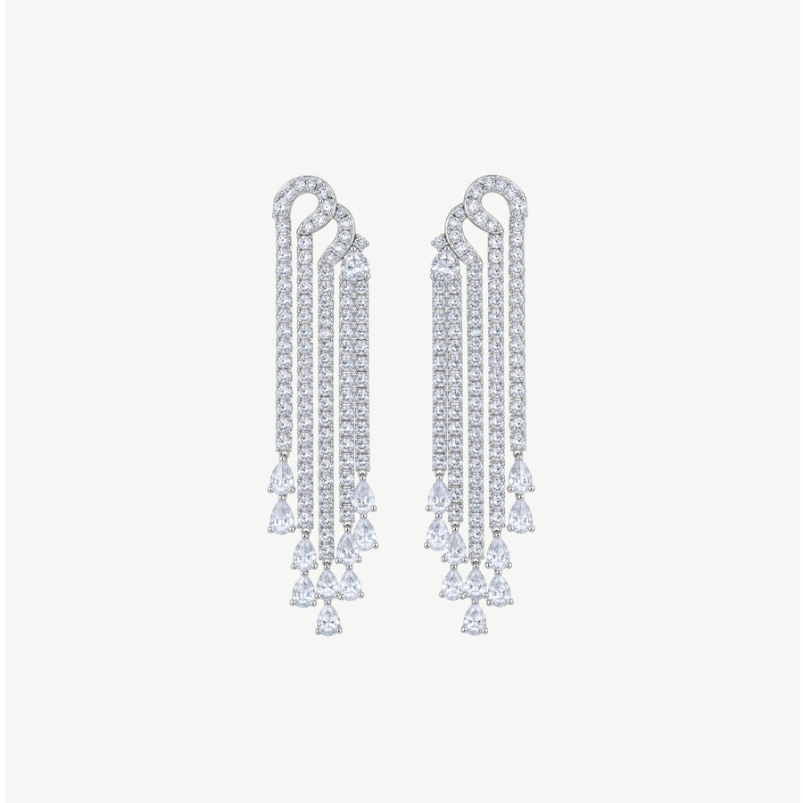 SILVER TASSEL DROP EARRINGS | أقراط فضة متدلية بتصميم شرّابات