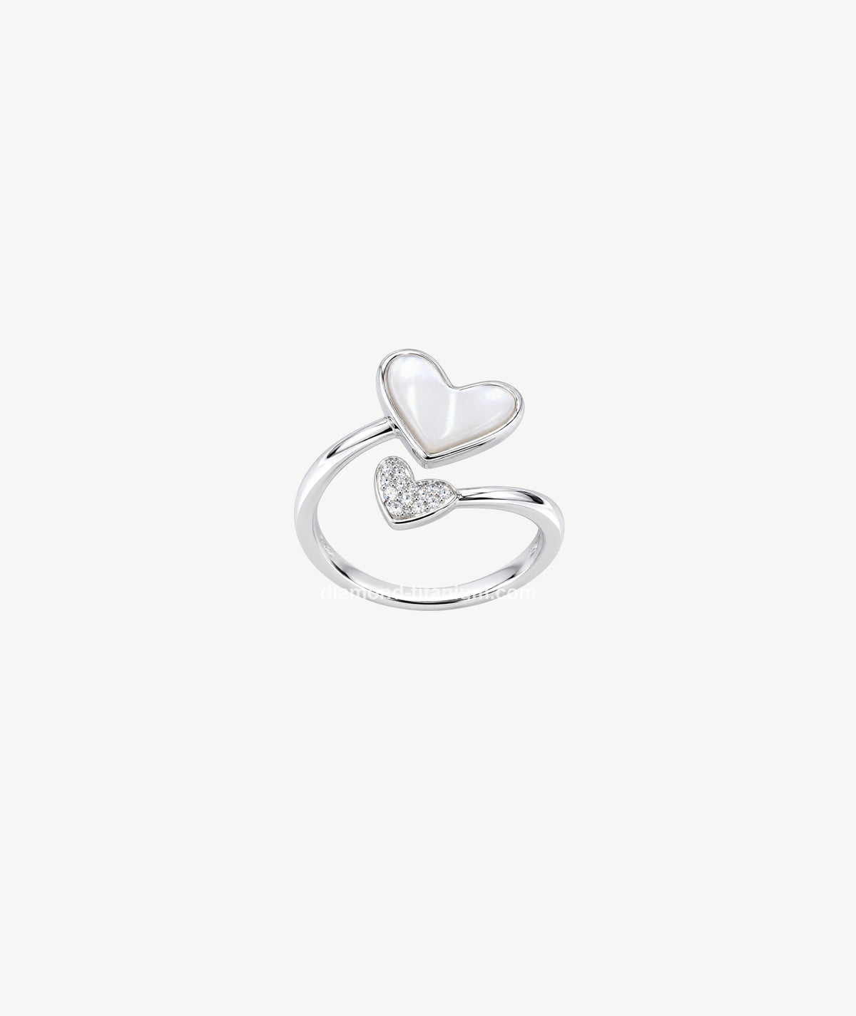 DOUBLE HEART SILVER RING | خاتم فضة بقلبين