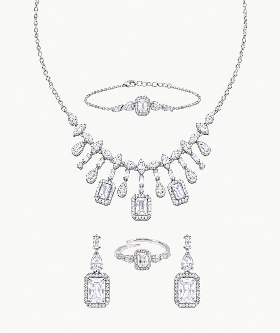 4 PCS SILVER WEDDING SET | طقم زفاف فضة 4 قطع