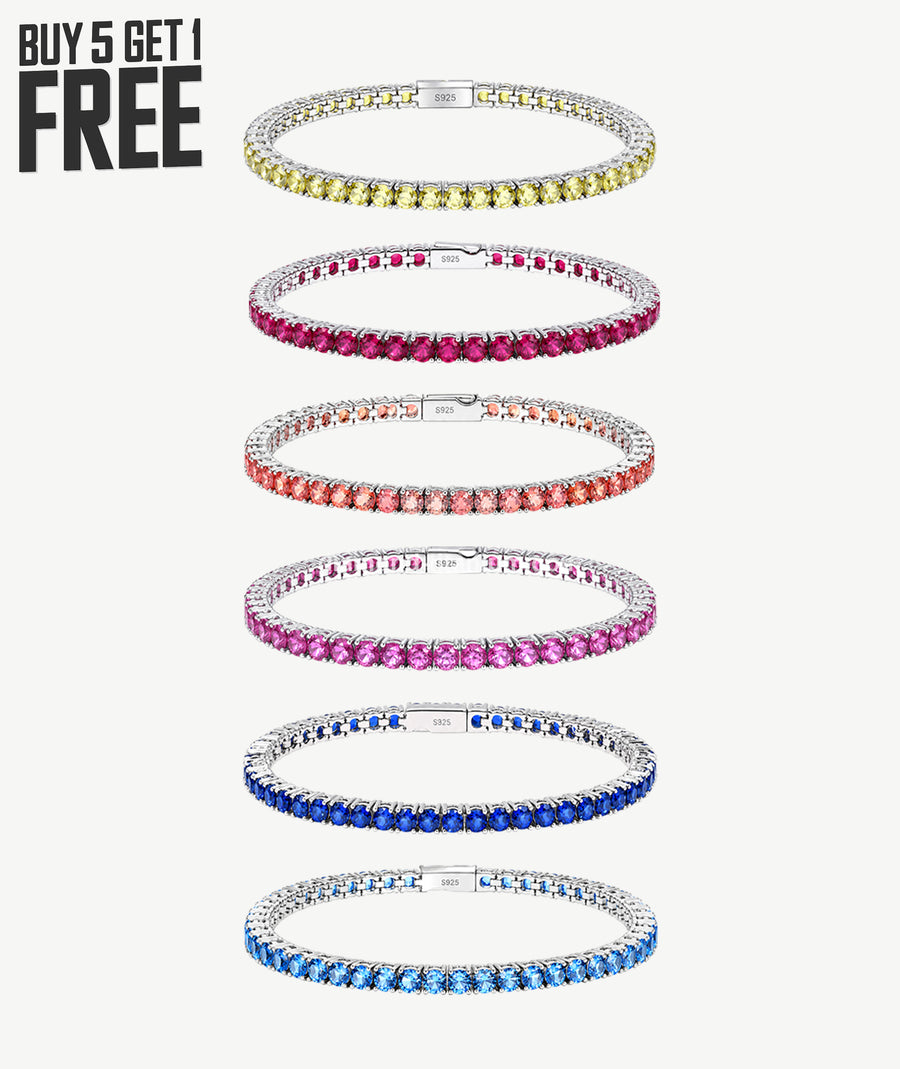 COLOR MOISSANITE SILVER BRACELETS | أساور فضة مويسانيت ملونة