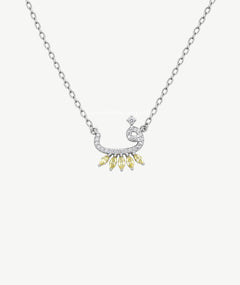 YELLOW STONE LETTER PENDANT SILVER NECKLACE | عقد فضة بتعليقة حرف وأحجار صفراء