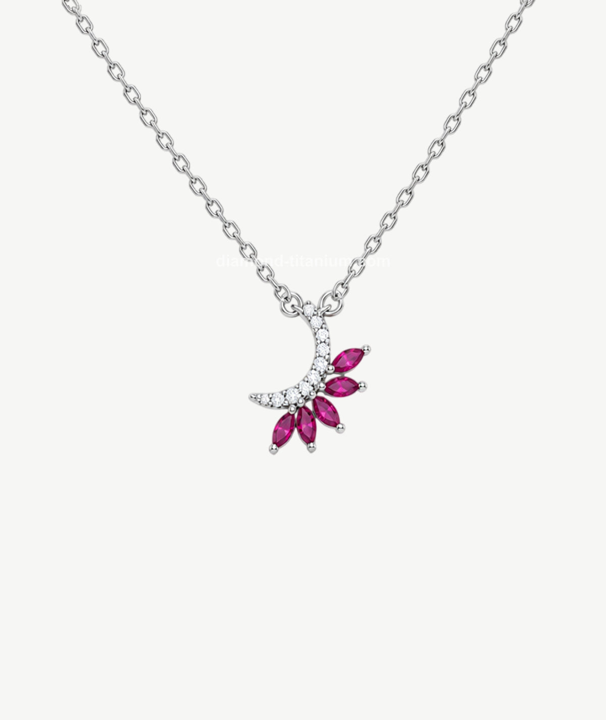 PINK STONE LETTER PENDANT SILVER NECKLACE | عقد فضة بتعليقة حرف وأحجار وردية