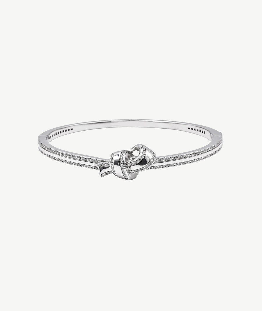 KNOT DESIGN SILVER BANGLE | سوار فضة بتصميم العقدة