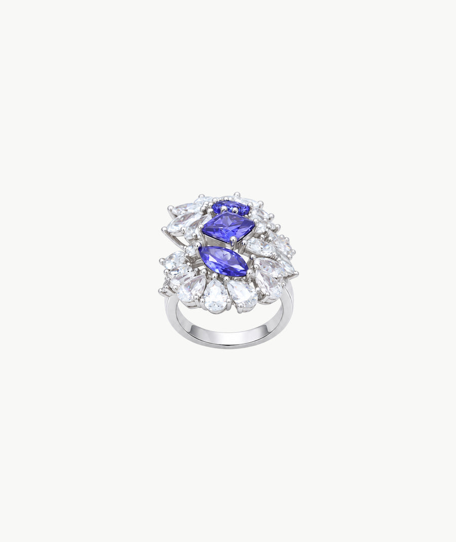 TANZANITE SILVER RING | خاتم فضة بالتنزانيت