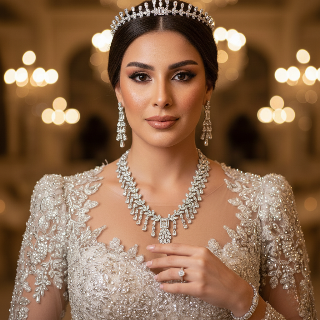 Diamond Titanium Wedding Set