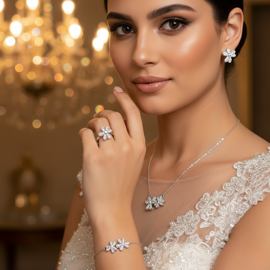 Diamond Titanium Wedding Set