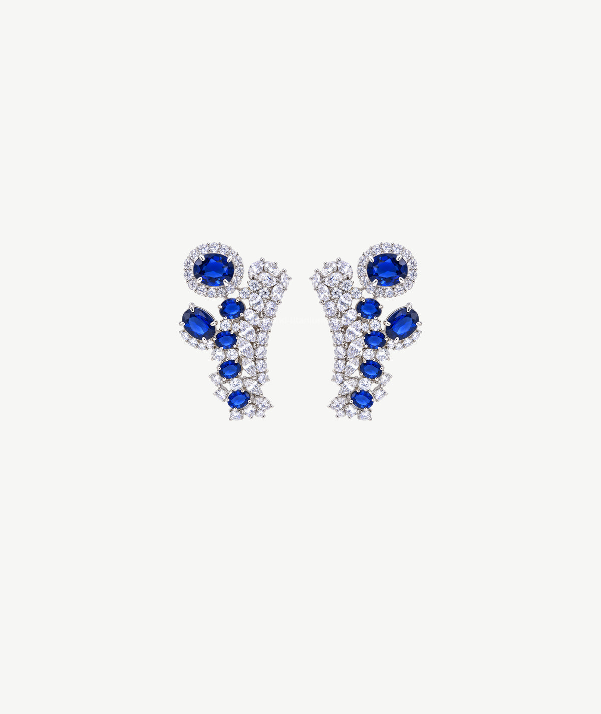 BLUE STONE SILVER EARRINGS | أقراط فضة بالأحجار الزرقاء