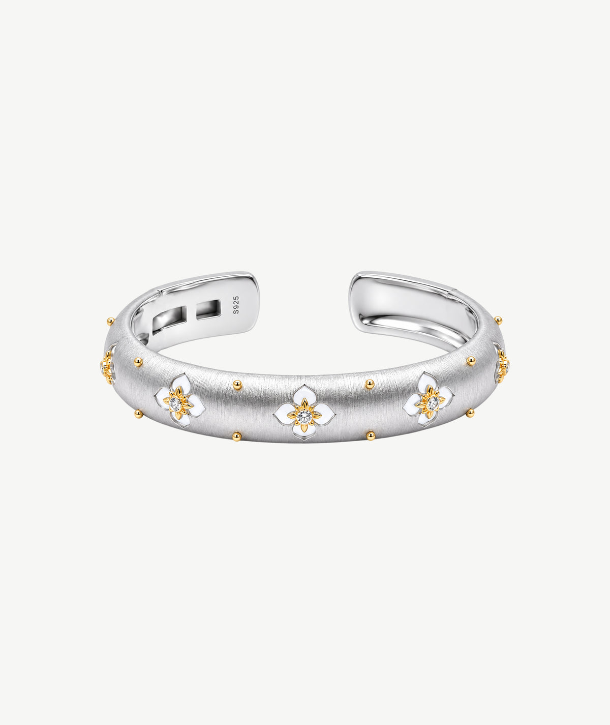 FLORAL SILVER BANGLE | سوار بانغل فضة بتصميم الزهور
