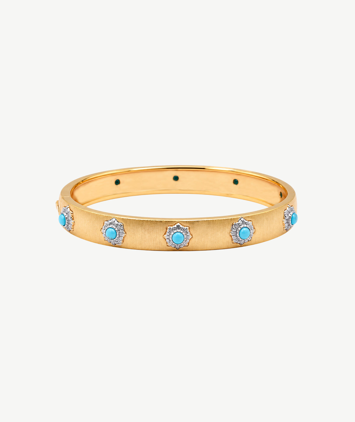 TURQUOISE MIX MATERIAL BANGLE | سوار بانغل ميكس مات بأحجار تركواز