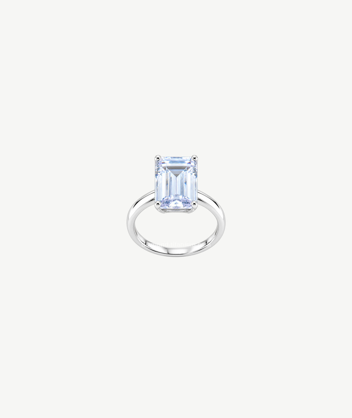 WHITE EMERALD-CUT SILVER RING | خاتم فضة بحجر أبيض بقصة إميرالد
