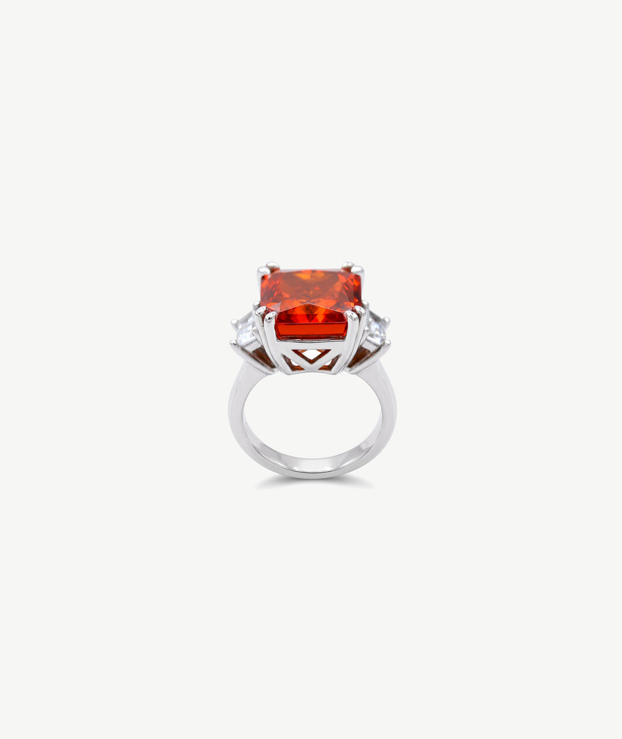 RED SILVER RING | خاتم فضة بحجر أحمر