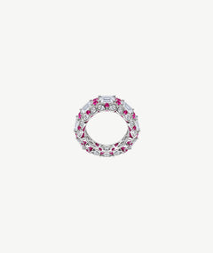 PINK MULTI-STONE SILVER RING | خاتم فضة متعدد الأحجار الوردية