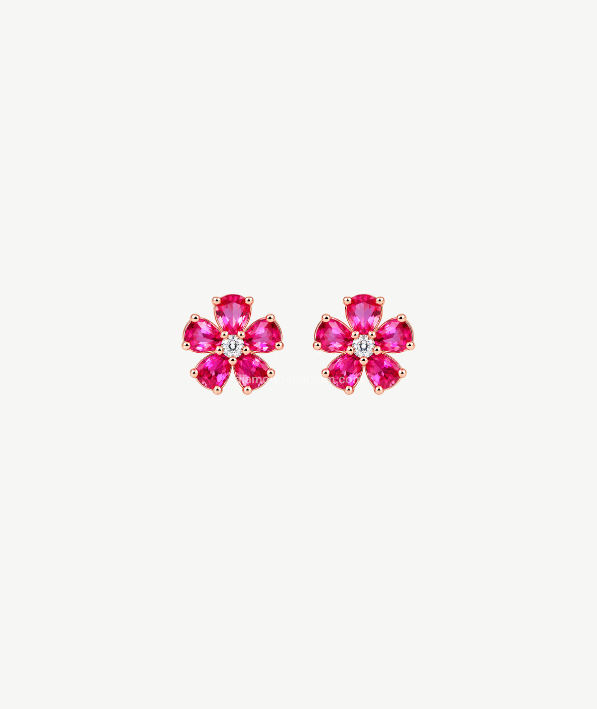 PINK FLOWER SILVER EARRINGS | أقراط فضة بتصميم زهرة وردية