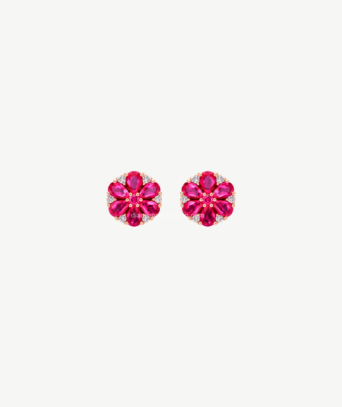 PINK FLOWER SILVER EARRINGS | أقراط فضة بتصميم زهرة وردية