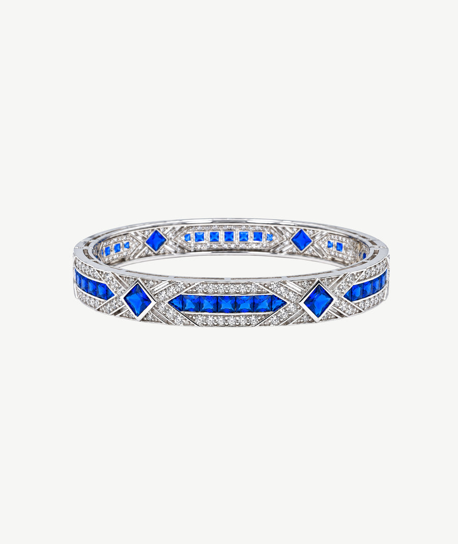 BLUE SILVER BRACELET | سوار فضة بأحجار زرقاء