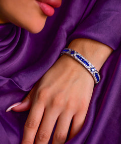 BLUE SILVER BRACELET | سوار فضة بأحجار زرقاء