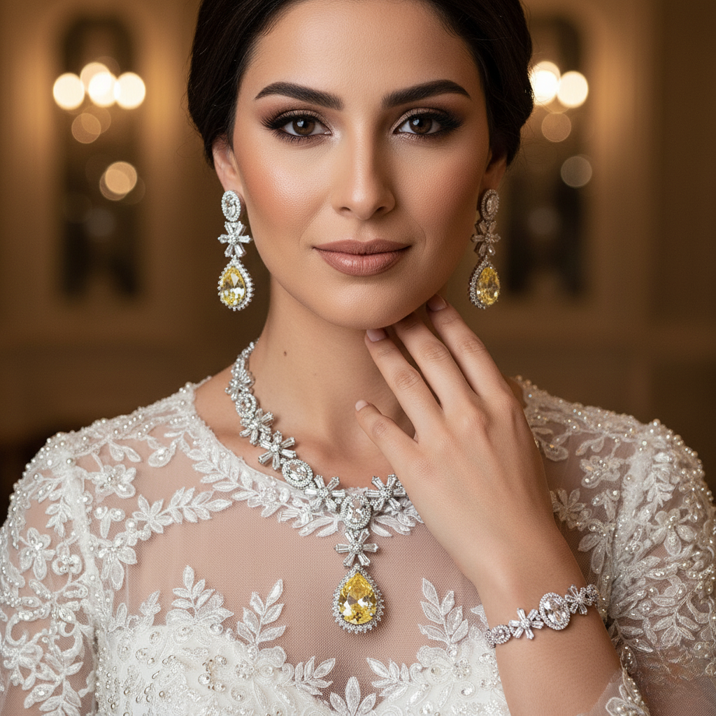 Diamond Titanium Wedding Set