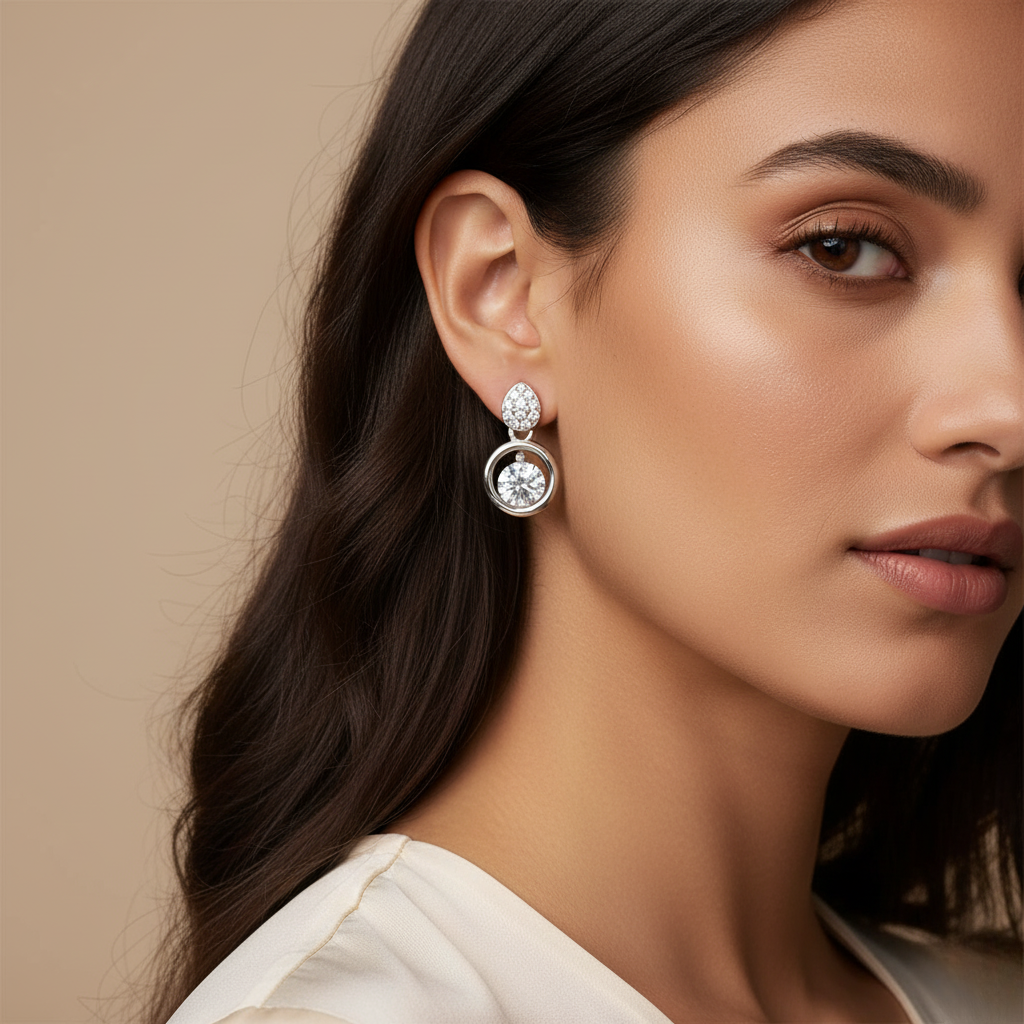 Diamond Titanium Earring