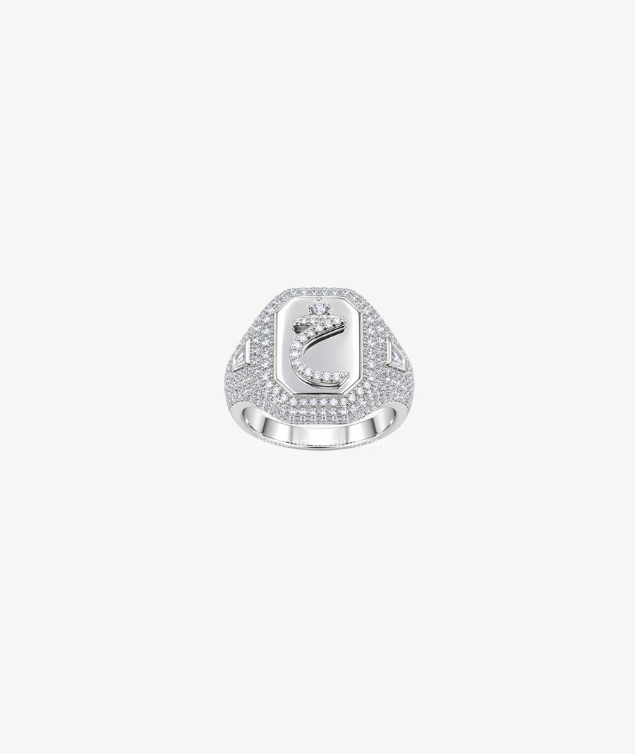 LETTER SILVER RING | خاتم فضة بتصميم حرف