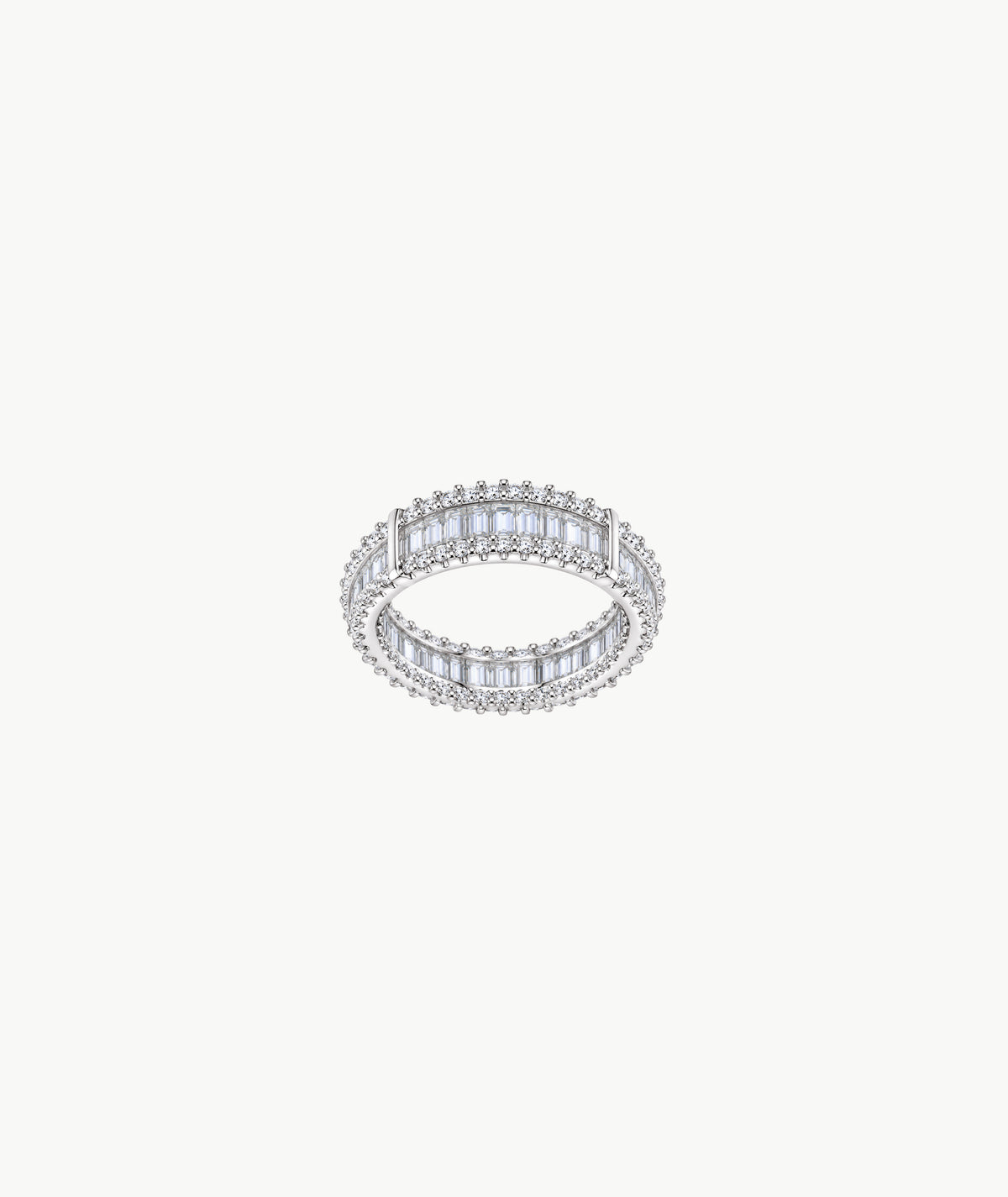 SILVER BAGUETTE RING | خاتم فضة بأحجار باغيت