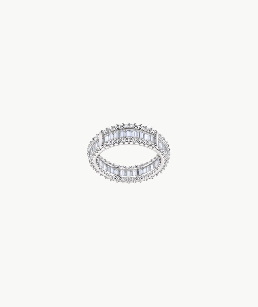 SILVER BAGUETTE RING | خاتم فضة بأحجار باغيت