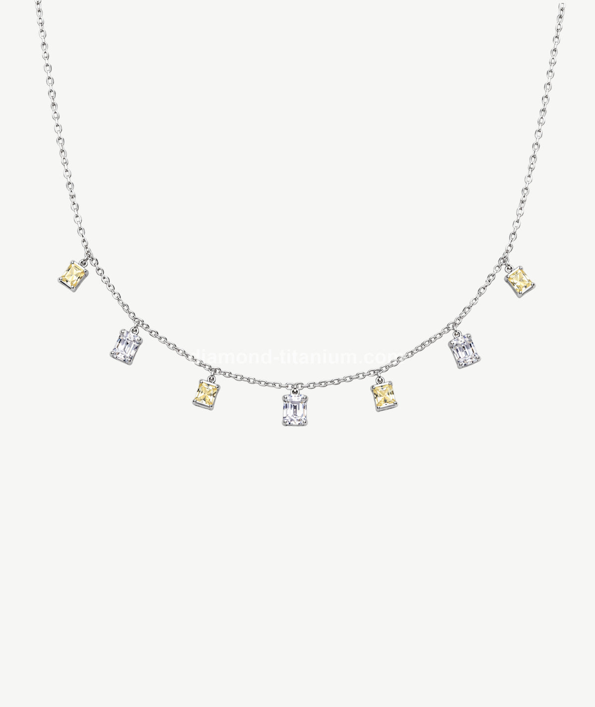 YELLOW & WHITE STONE SILVER CHOKER | شوكر فضة بأحجار صفراء وبيضاء