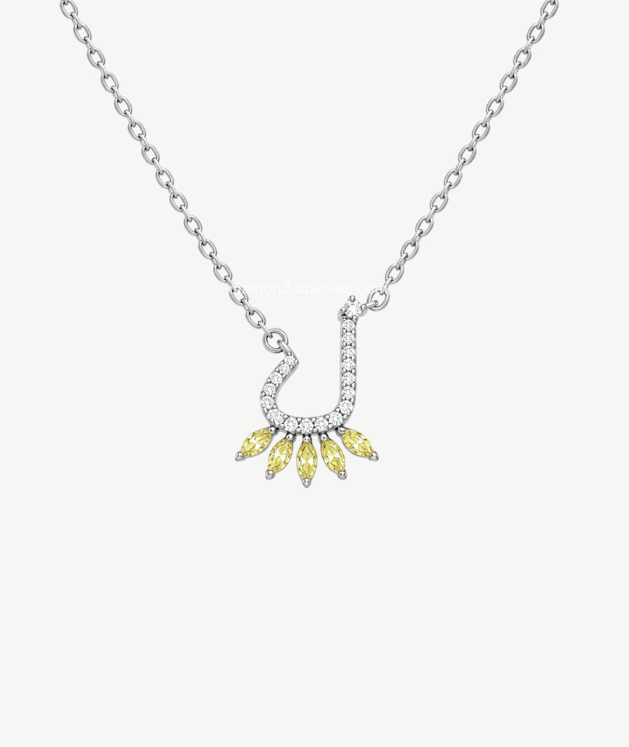 LETTER PENDANT SILVER NECKLACE | عقد فضة بتعليقة حرف