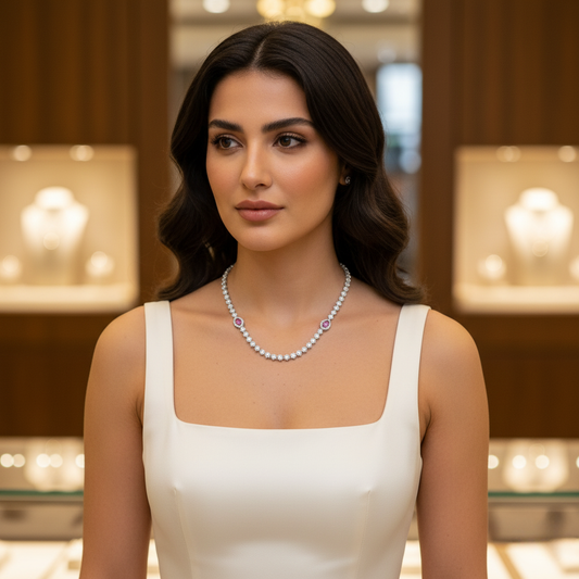 Diamond Titanium Long Necklace