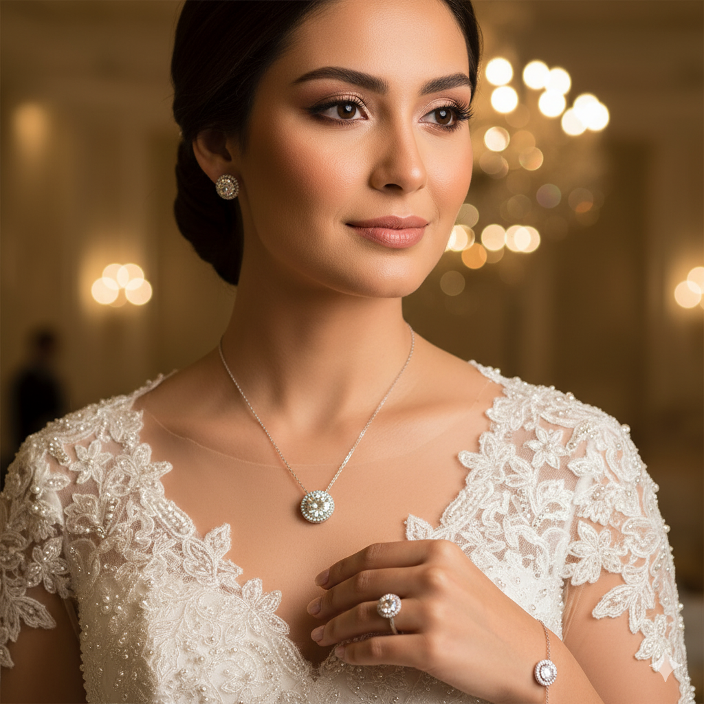 Diamond Titanium Wedding Set