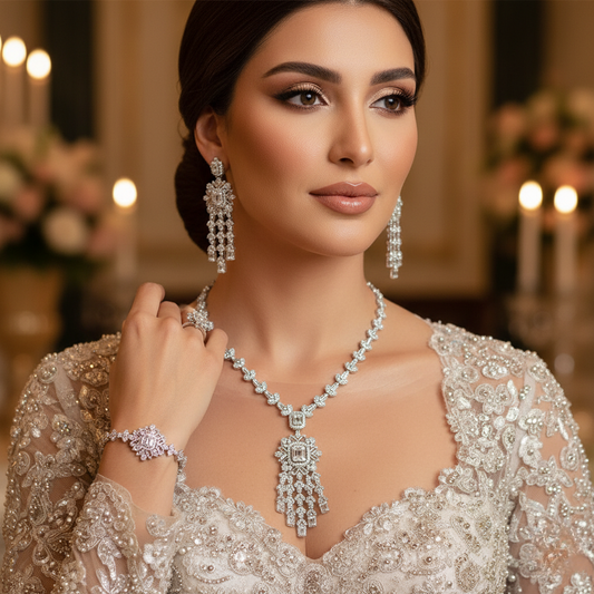 Diamond Titanium Wedding Set