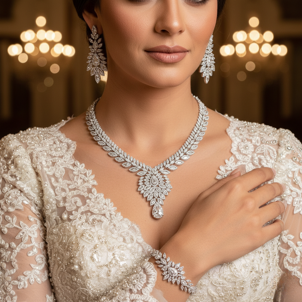 Diamond Titanium Wedding Set