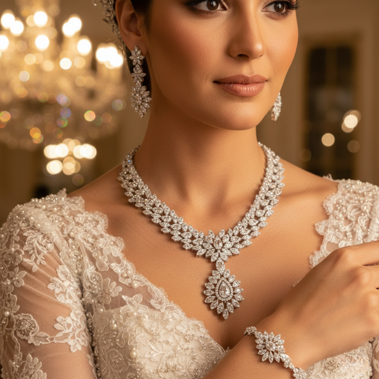 Diamond Titanium Wedding Set