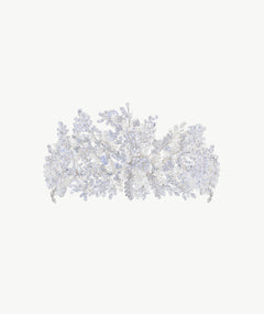 WHITE FLORAL SILVER TIARA | تاج فضة زهري بأحجار بيضاء