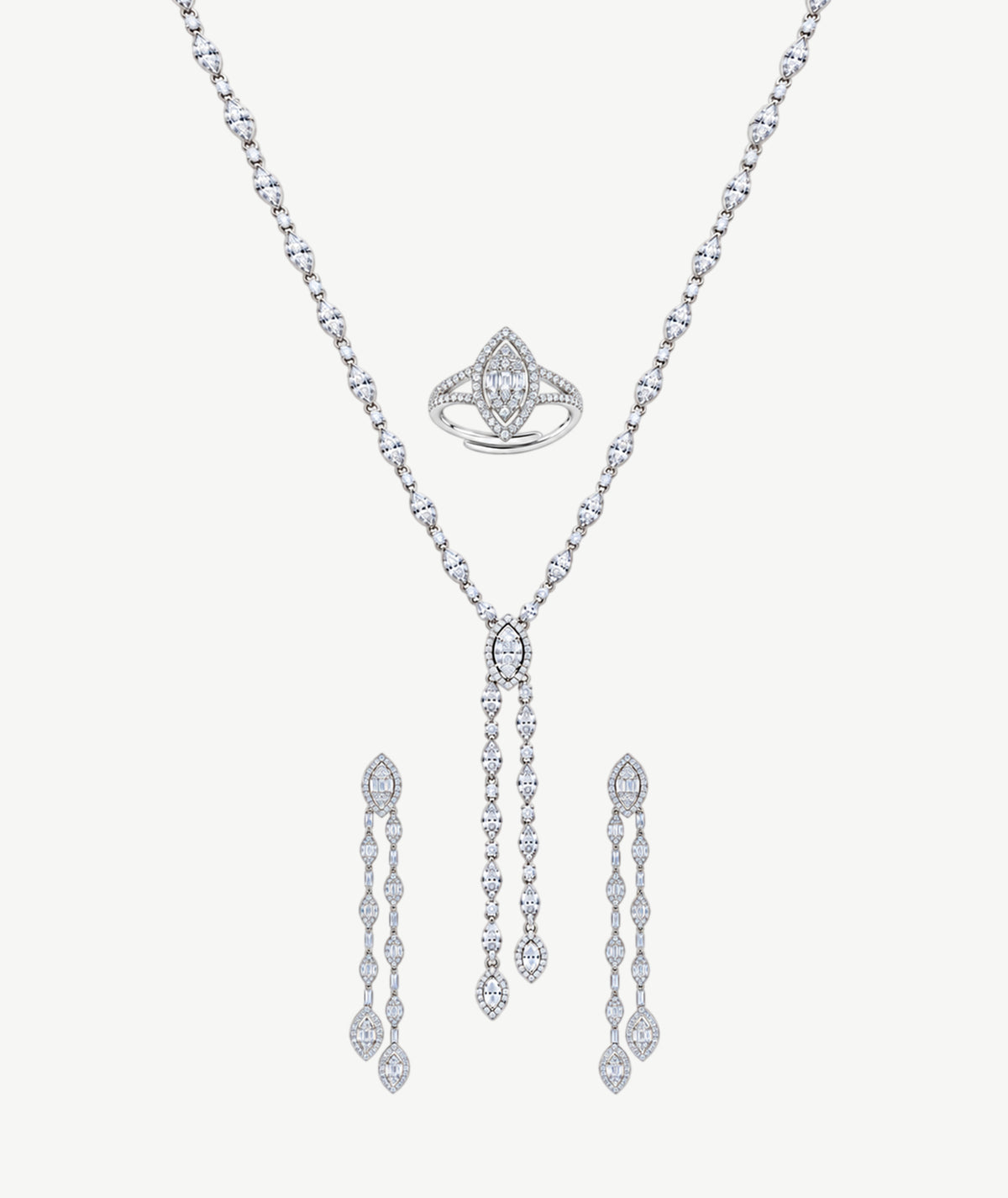 LUXURY SILVER LONG WEDDING SET | طقم زفاف فضة طويل فاخر
