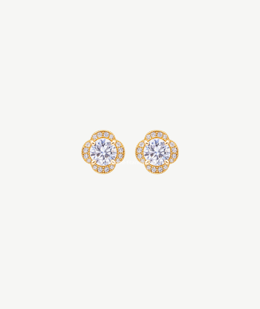 FLORAL HALO SILVER EARRINGS | أقراط فضة بتصميم زهري هالو