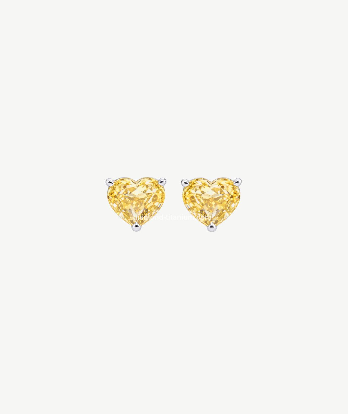 YELLOW HEART SILVER EARRINGS | أقراط فضة بحجر أصفر على شكل قلب