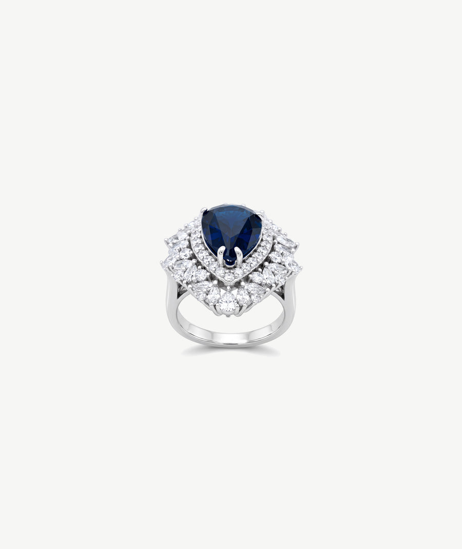 BLUE STONE SILVER RING | خاتم فضة بحجر أزرق