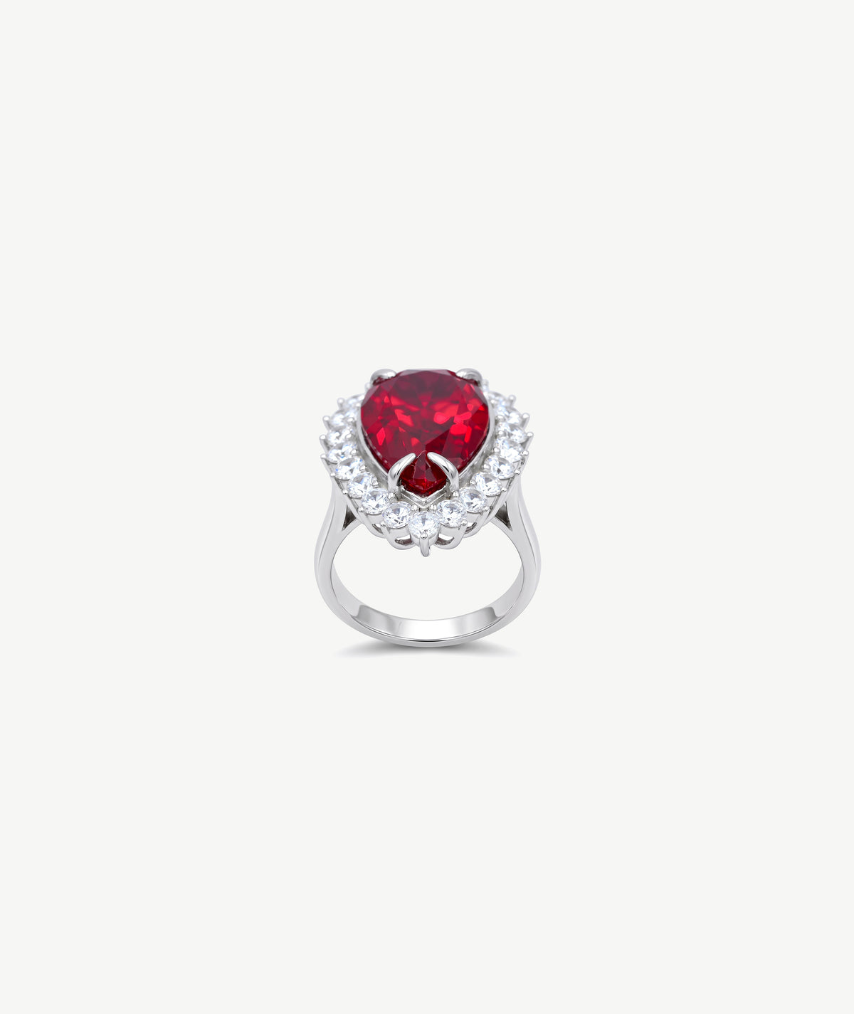 RED SILVER RING | خاتم فضة بحجر أحمر