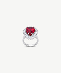 RED SILVER RING | خاتم فضة بحجر أحمر