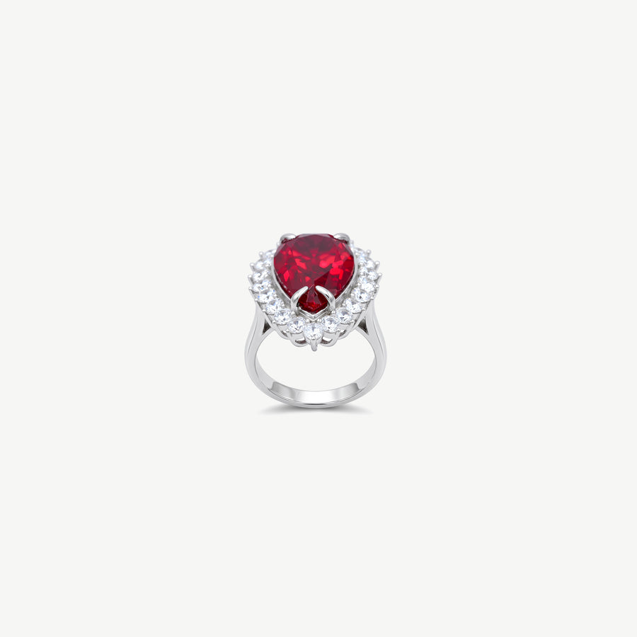 RED SILVER RING | خاتم فضة بحجر أحمر